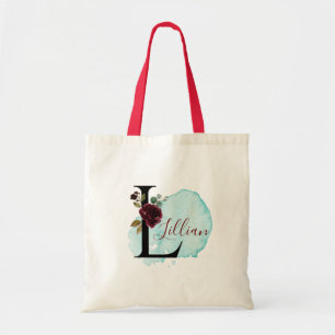 Gepersonaliseerde Bourgogne Floral L Vrijgezellenf Tote Bag