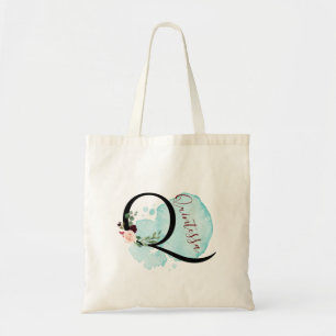 Gepersonaliseerde Bourgogne Floral Q Vrijgezellenf Tote Bag
