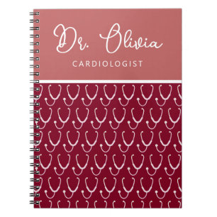 Gepersonaliseerde Bourgogne Stethoscoop Patroon Do Notitieboek