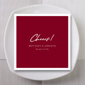 Gepersonaliseerde Bourgondische bruiloft servetten