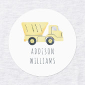 Gepersonaliseerde Bouwvuilniswagen Labels (Design 1)