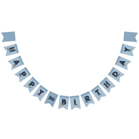 Gepersonaliseerde Bouwwagen Gelukkige Verjaardag Vlaggetjes (Alle)