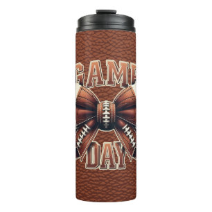 Gepersonaliseerde Bow Mama Football Seizoen Spel D Thermosbeker