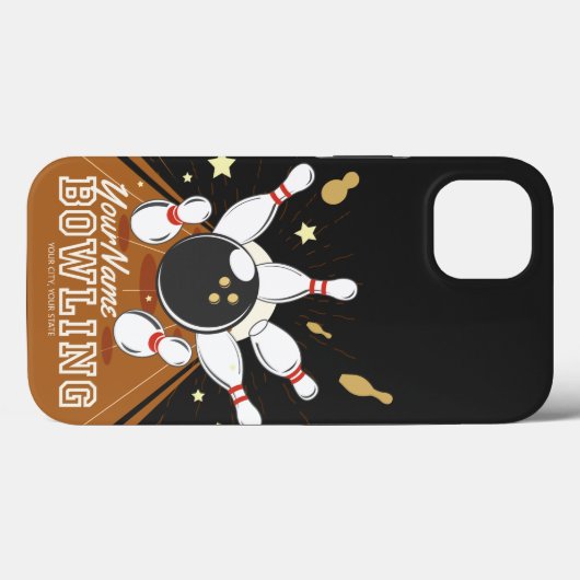 Gepersonaliseerde Bowler Strike Bowling Lanes Ball Case-Mate iPhone Case (Achterkant (horizontaal))