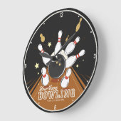 Gepersonaliseerde Bowler Strike Bowling Lanes Ball Grote Klok (Hoek)