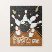 Gepersonaliseerde Bowler Strike Bowling Lanes Ball Legpuzzel (Verticaal)