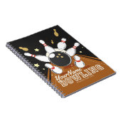 Gepersonaliseerde Bowler Strike Bowling Lanes Ball Notitieboek (Rechterzijde)