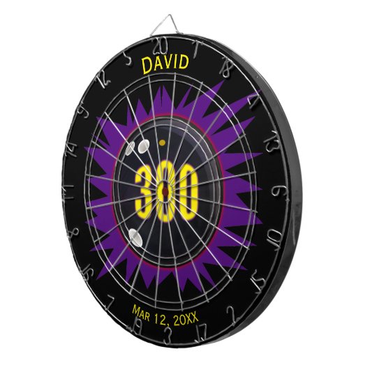 Gepersonaliseerde Bowling 300 Perfect Game Dart Bo Dartbord (Voorkant Rechts)