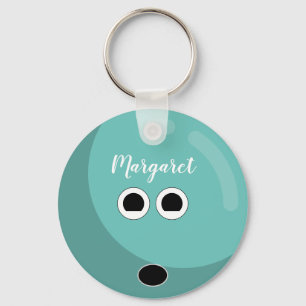 Gepersonaliseerde Bowling Ball   Aangepaste kleure Sleutelhanger
