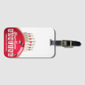 Gepersonaliseerde Bowling Ball Lanes Pins Retro Le Bagagelabel (Voorkant (horizontaal))