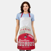 Gepersonaliseerde Bowling Ball Lanes Pins Retro Le Schort (Gedragen)