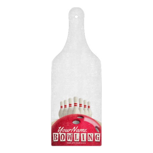 Gepersonaliseerde Bowling Ball Lanes Pins Retro Le Snijplank (Voorkant)