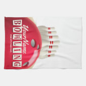 Gepersonaliseerde Bowling Ball Lanes Pins Retro Le Theedoek (Horizontaal)