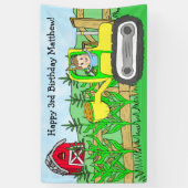 Gepersonaliseerde Boy's Boerderij Thema Verjaardag Spandoek (Verticaal)