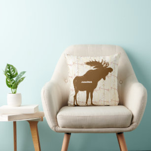 Gepersonaliseerde Boy's Room Crossed Arrow Moose Kussen