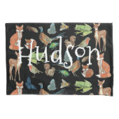 Gepersonaliseerde Boy's Room Forest Creatures Kussensloop (Voorkant)