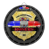 Gepersonaliseerde Brandweer Badge Dartboard Dartbord (Voorkant)