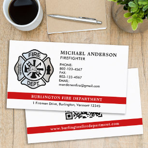 Gepersonaliseerde brandweer brandweer QR-code Visitekaartje