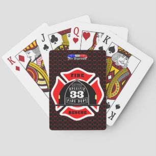 Gepersonaliseerde Brandweer Helm City Side Pokerkaarten