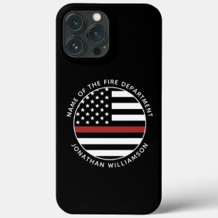 Gepersonaliseerde brandweerman Thin Red Line USA v iPhone 13 Pro Max Hoesje
