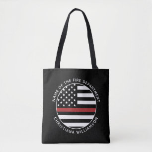 Gepersonaliseerde brandweerman Thin Red Line USA v Draagtas