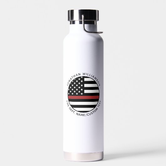 Gepersonaliseerde brandweerman Thin Red Line USA v Waterfles (Links)
