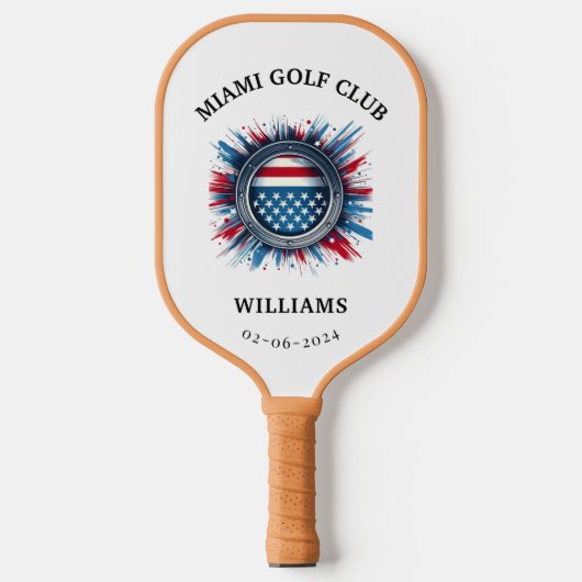 Gepersonaliseerde brandweermonogram pickleball paddle (Voorkant)