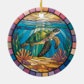 Gepersonaliseerde Brazilië Ornament, Zee Schildpad Keramisch Ornament (Achterkant)