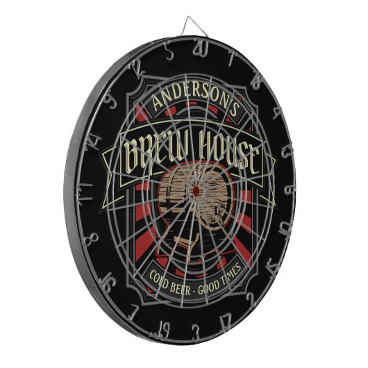 Gepersonaliseerde Breedhuis Etiket Bierbrouwerij P Dartbord (Voorkant Links)