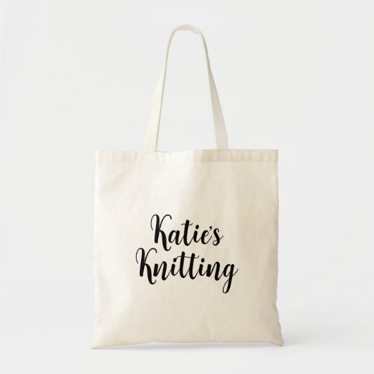Gepersonaliseerde breiproject Canvas tas (Voorkant)