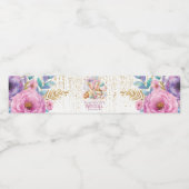 Gepersonaliseerde Bridal Brunch Roze Gouden Glitte Waterfles Etiket (Enkel label)