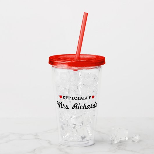 Gepersonaliseerde bridale weddenschap acryl drinkbeker (Achterkant ijs)
