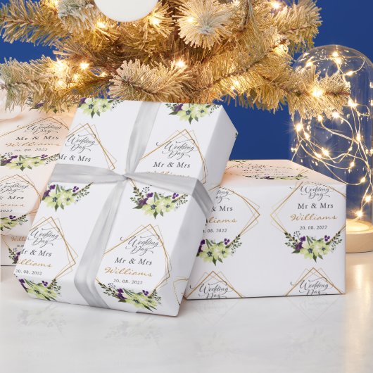 Gepersonaliseerde bride en bruidebruiloft cadeaupapier (Feestdagen)