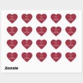 Gepersonaliseerde Bride en Groom met Datum Hart Sticker (Vel)