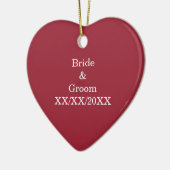 Gepersonaliseerde Bride en Groom met Datum Keramisch Ornament (Links)