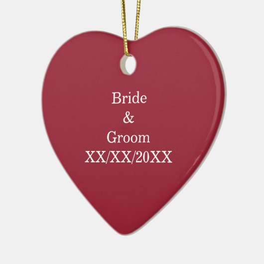 Gepersonaliseerde Bride en Groom met Datum Keramisch Ornament (Links)
