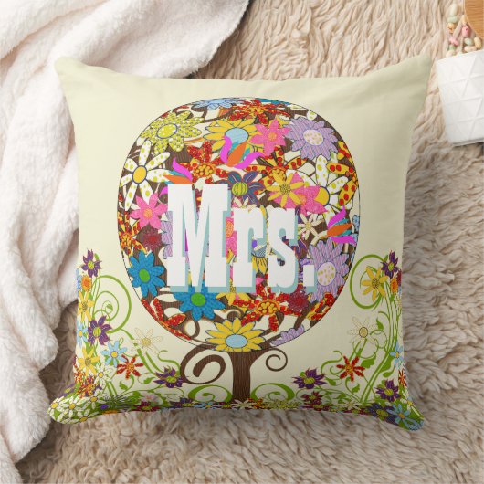 Gepersonaliseerde briden Koraal en Aqua-bloem Kussen (Deken)
