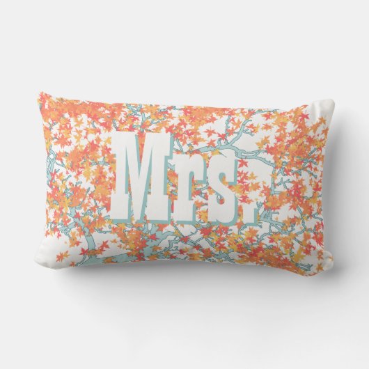 Gepersonaliseerde briden Koraal en Aqua Romantisch Kussen (Achterkant)