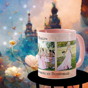 Gepersonaliseerde Bridesmaid Dank u Foto Mok