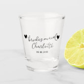 Gepersonaliseerde Bridesmaid de Naam van het Manus Shot Glas (Voorkant)