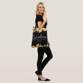 Gepersonaliseerde Bridesmaid Romantic Yellow Flowe Tote Bag (Op model)