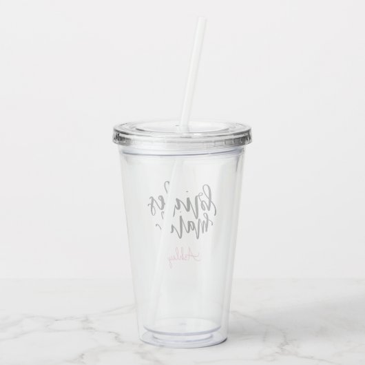 Gepersonaliseerde bridesmaïde acryltumbler acryl drinkbeker (Achterkant)