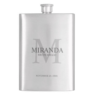 Gepersonaliseerde bridesmaïd's monogram en naam flacon