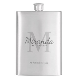 Gepersonaliseerde bridesmaïd's monogram en naam flacon