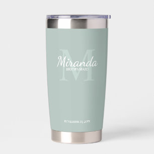 Gepersonaliseerde bridesmaïd's monogram en naam geïsoleerde drinkbeker