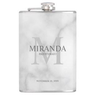 Gepersonaliseerde bridesmaïd's monogram en naam heupfles