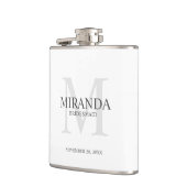 Gepersonaliseerde bridesmaïd's monogram en naam heupfles (Links)