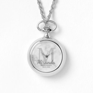 Gepersonaliseerde bridesmaïd's monogram en naam horloge