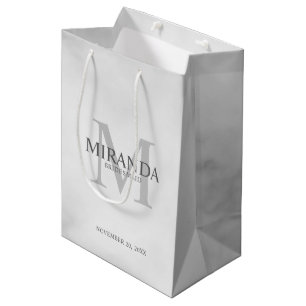 Gepersonaliseerde bridesmaïd's monogram en naam medium cadeauzakje