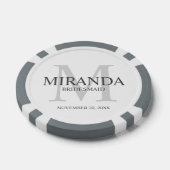 Gepersonaliseerde bridesmaïd's monogram en naam poker chips (Enkel)